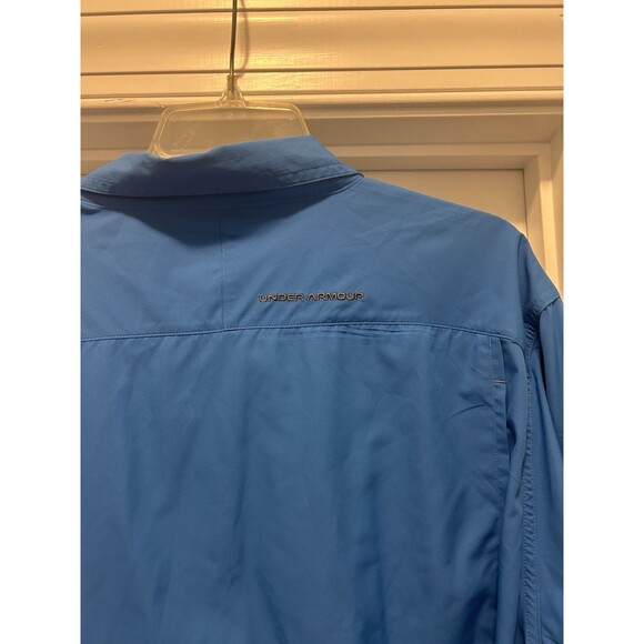 Under Armour Shirt Mens 2XL Blue Offshore Fishing Performance HeatGear Vented LS - Picture 8 of 9
